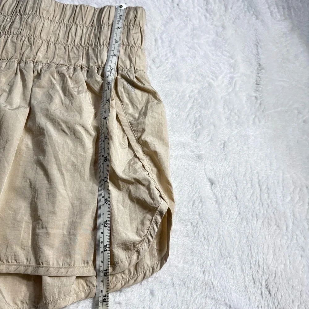 Free People Cream High Waisted Smocked Shorts XL